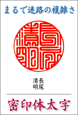 密印体：迷路のように複雑な書体／小林 董洋作